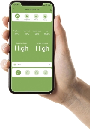 Mobilní aplikace MyCond MVS***-DW pro ovládání ventilace prostřednictvím chytrého telefonu