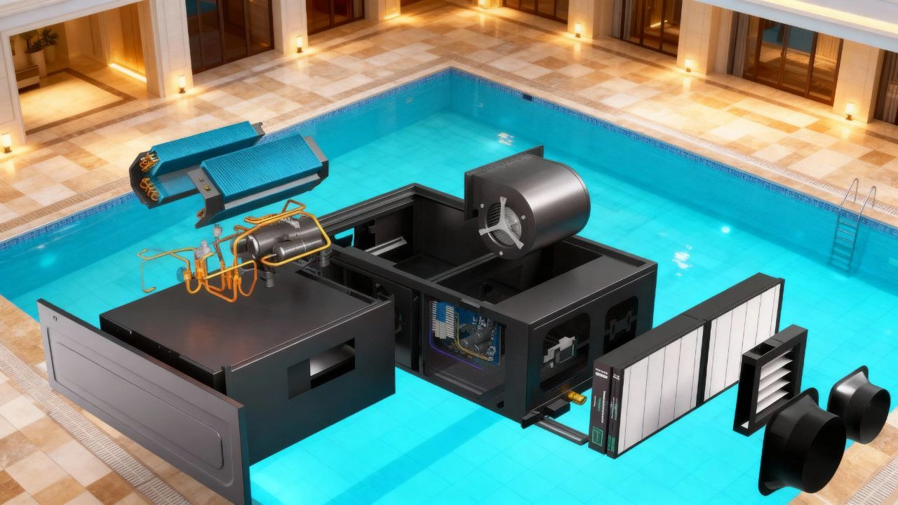 Kanálový odvlhčovač pro bazény s kontrolou vlhkosti Mycond MSHAC