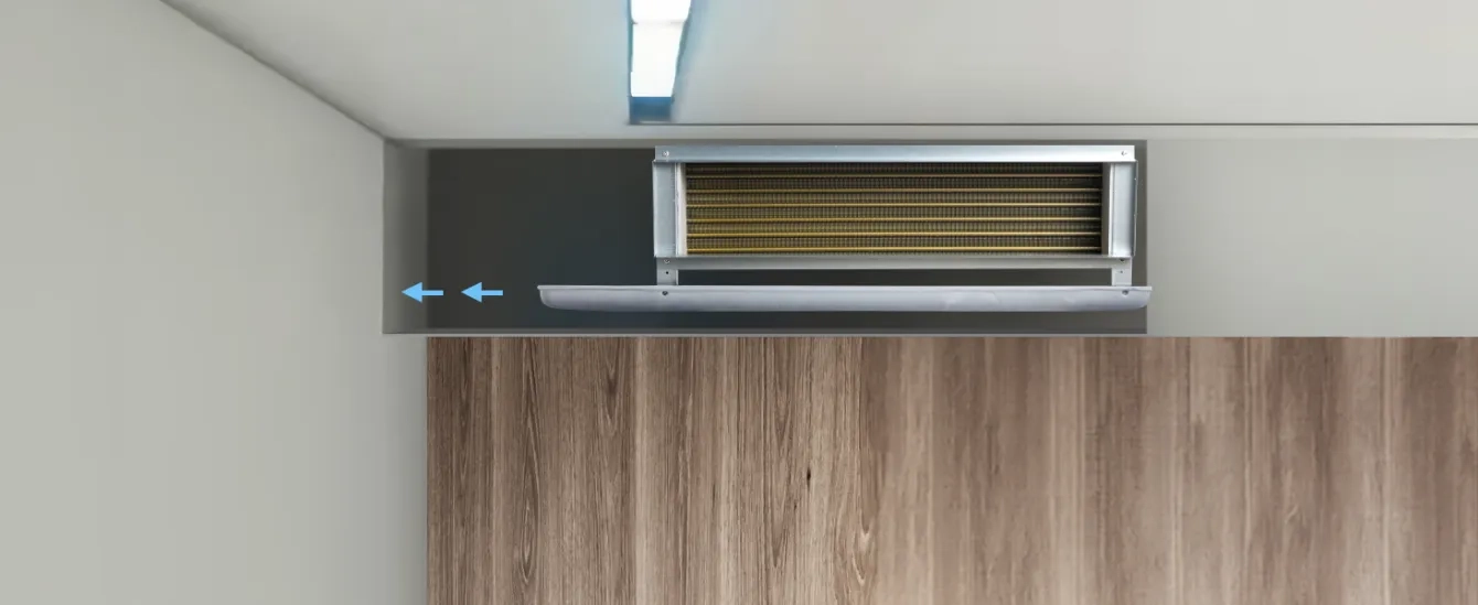 Výhody kanálové instalace fan-coilů pod stropem: příklad Mycond MCFC